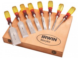 IRWIN Marples M373 Bevel Edge Chisel Splitproof Handle - Set 8: 6 10 12 19 25 32 38 & 50mm £79.99